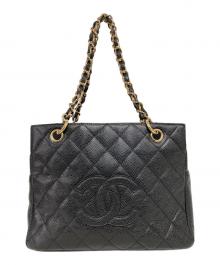 CHANEL（シャネル）の古着「キャビアスキンチェーンショルダーバッグ」｜ブラック