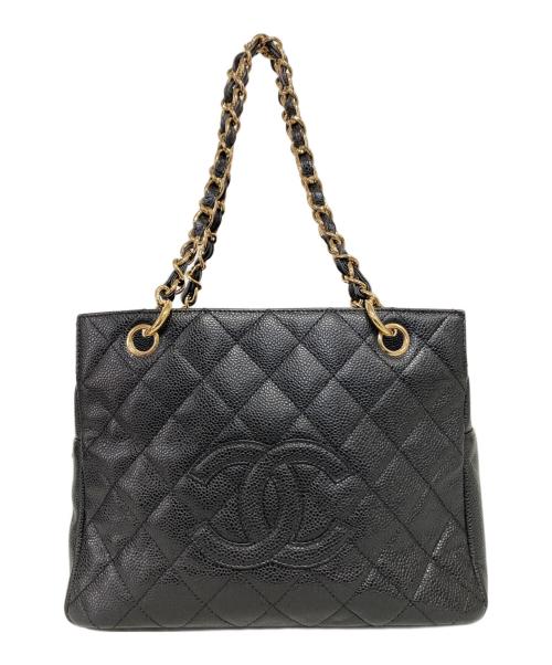 CHANEL（シャネル）CHANEL (シャネル) キャビアスキンチェーンショルダーバッグ ブラックの古着・服飾アイテム