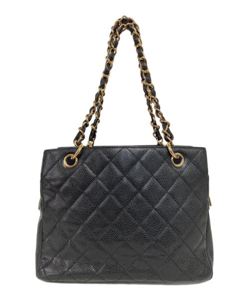 CHANEL（シャネル）CHANEL (シャネル) キャビアスキンチェーンショルダーバッグ ブラックの古着・服飾アイテム