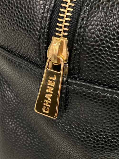 CHANEL（シャネル）CHANEL (シャネル) キャビアスキンチェーンショルダーバッグ ブラックの古着・服飾アイテム