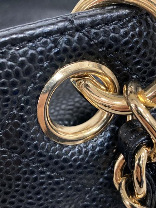 CHANEL（シャネル）CHANEL (シャネル) キャビアスキンチェーンショルダーバッグ ブラックの古着・服飾アイテム