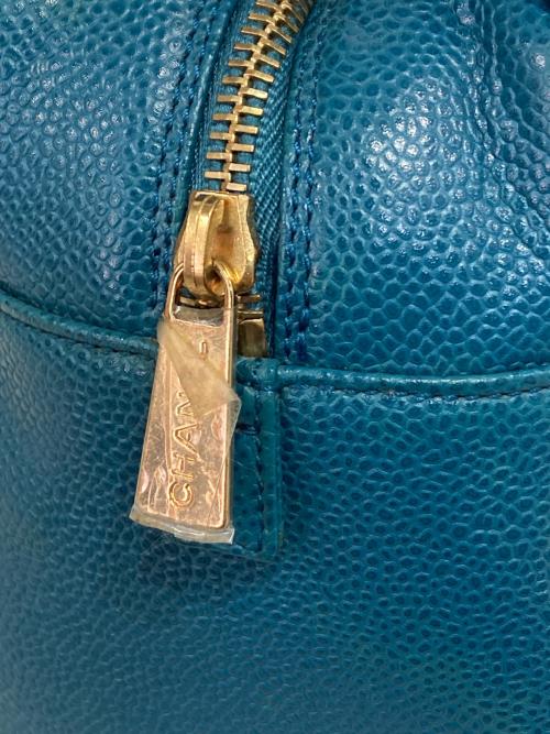 CHANEL（シャネル）CHANEL (シャネル) キャビアスキンチェーンショルダーバッグ ブルーの古着・服飾アイテム