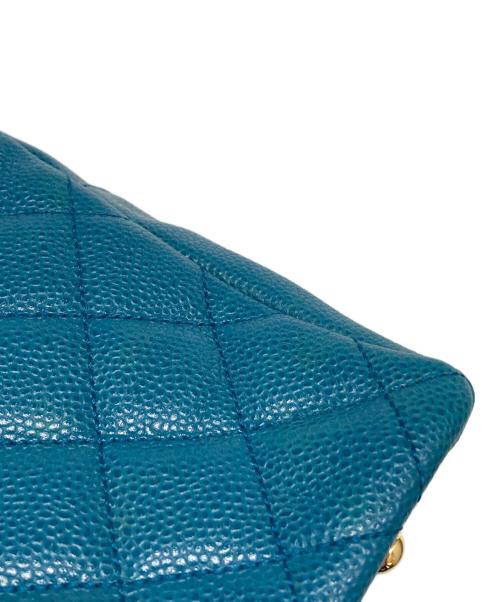 CHANEL（シャネル）CHANEL (シャネル) キャビアスキンチェーンショルダーバッグ ブルーの古着・服飾アイテム