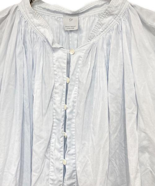 SP STASTNY PRODUKT（エシュペー）SP stastny produkt (エシュペー) コットンギャザーブラウス ブルー サイズ:FREEの古着・服飾アイテム