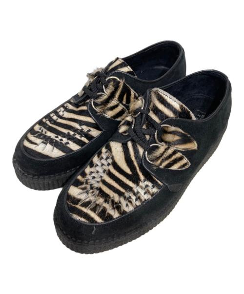Underground（アンダーグラウンド）Underground (アンダーグラウンド) JOYRICH (ジョイリッチ) ハラコレザー厚底シューズ ブラック サイズ:7の古着・服飾アイテム