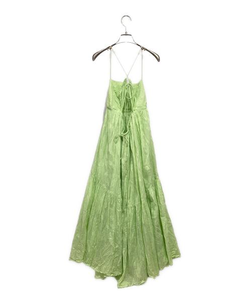Sea Room lynn（シールームリン）Sea Room lynn (シールームリン) カットジャガードティアードワンピース 黄緑 サイズ:Sの古着・服飾アイテム