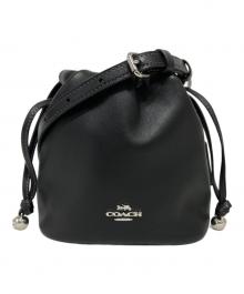 COACH（コーチ）の古着「フェイ ミニ ドローストリング バッグ・ルーシング」｜ブラック
