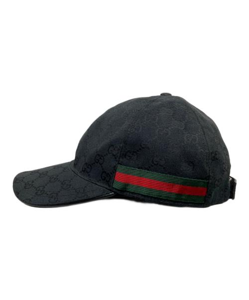 GUCCI（グッチ）GUCCI (グッチ) GGキャンバスベースボールキャップ ブラック サイズ:XLの古着・服飾アイテム