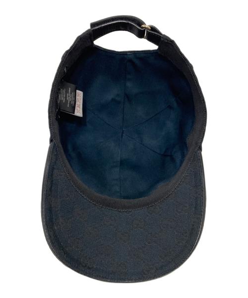GUCCI（グッチ）GUCCI (グッチ) GGキャンバスベースボールキャップ ブラック サイズ:XLの古着・服飾アイテム