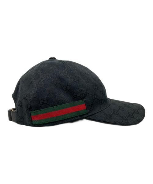 GUCCI（グッチ）GUCCI (グッチ) GGキャンバスベースボールキャップ ブラック サイズ:XLの古着・服飾アイテム
