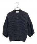 CLANEクラネ）の古着「スリーディー ハーフスリーブ ニット カーディガン/3D DOT HALF SLEEVE KNIT CARDIGAN」｜ブラック