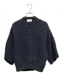 CLANE（クラネ）の古着「スリーディー ハーフスリーブ ニット カーディガン/3D DOT HALF SLEEVE KNIT CARDIGAN」｜ブラック