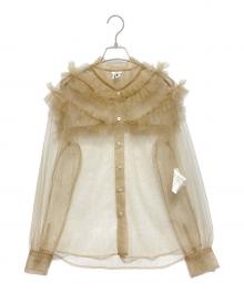 noir kei ninomiya（ノワール ケイ ニノミヤ）の古着「シアーフリルブラウス」｜ベージュ