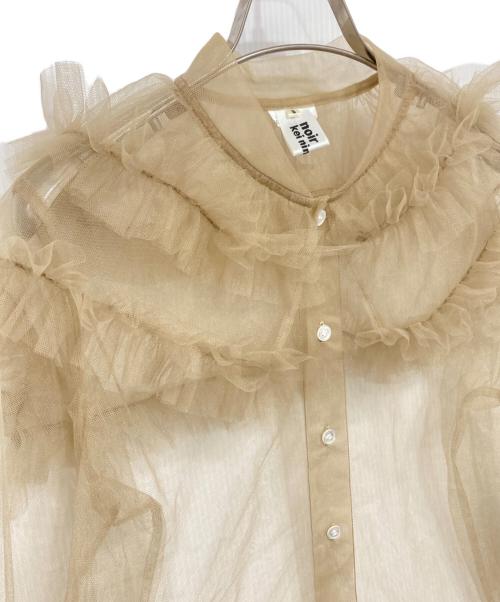 noir kei ninomiya（ノワール ケイ ニノミヤ）noir kei ninomiya (ノワール ケイ ニノミヤ) シアーフリルブラウス ベージュ サイズ:Sの古着・服飾アイテム