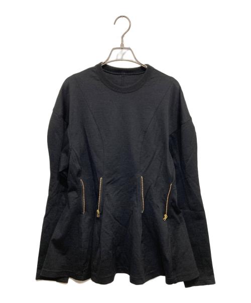 AKIKOAOKI（アキコアオキ）AKIKOAOKI (アキコアオキ) Puffed T‐shirts ブラック サイズ:Fの古着・服飾アイテム