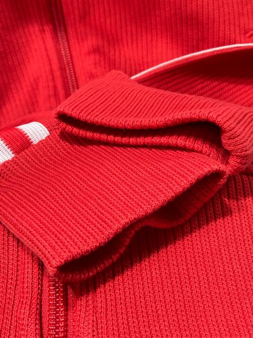 adidas（アディダス）adidas (アディダス) ニットトップ レッド サイズ:Lの古着・服飾アイテム