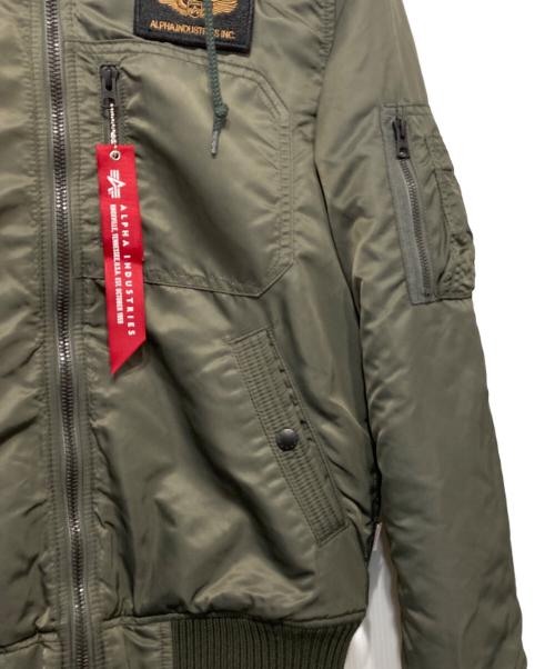 ALPHA（アルファ）ALPHA (アルファ) フーデットリブジャケット グレー サイズ:Mの古着・服飾アイテム
