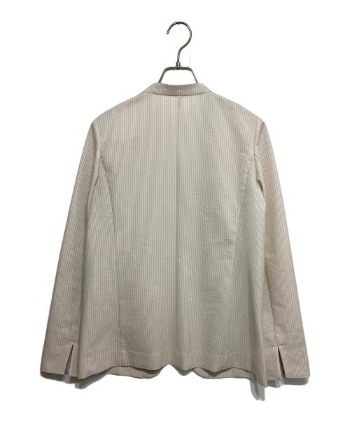 SOEJU（ソージュ）SOEJU (ソージュ) シアサッカーノーカラージャケット ベージュ サイズ:Ｍの古着・服飾アイテム