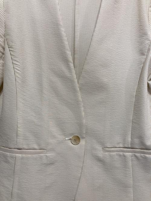 SOEJU（ソージュ）SOEJU (ソージュ) シアサッカーノーカラージャケット ベージュ サイズ:Ｍの古着・服飾アイテム
