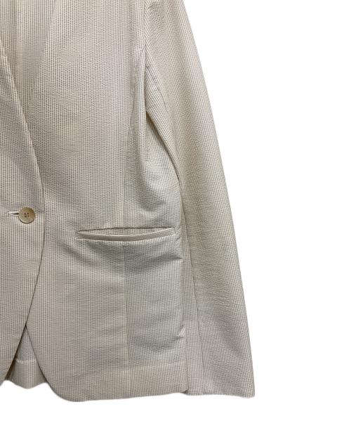 SOEJU（ソージュ）SOEJU (ソージュ) シアサッカーノーカラージャケット ベージュ サイズ:Ｍの古着・服飾アイテム