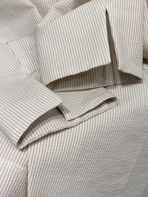 SOEJU（ソージュ）SOEJU (ソージュ) シアサッカーノーカラージャケット ベージュ サイズ:Ｍの古着・服飾アイテム