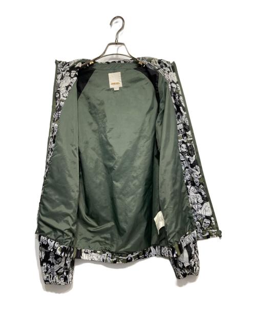 DIESEL（ディーゼル）DIESEL (ディーゼル) 総柄ジャケット グリーン サイズ:Sの古着・服飾アイテム
