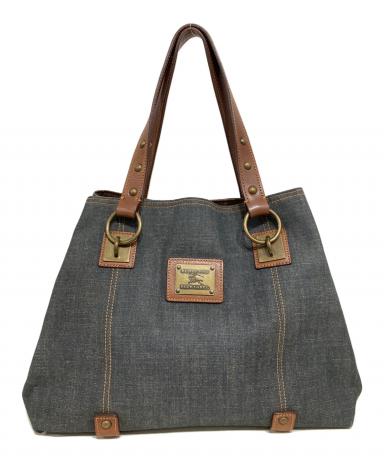 ◾︎希少◾︎ バーバリーブルーレーベル ワンショルダーバッグ デニム ロゴプレート 中古・古着通販】BURBERRY BLUE LABEL (バーバリー ブルー レーベル