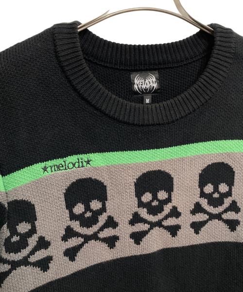 ec melodi（イーシー メロディ）ec melodi (イーシー メロディ) Heavy Knit Skull ブラック サイズ:Mの古着・服飾アイテム