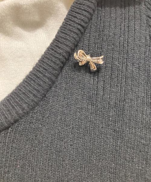 M ME EME（エムミーエメ）M ME EME (エムミーエメ) バイカラーニットワンピース ブラック サイズ:-の古着・服飾アイテム