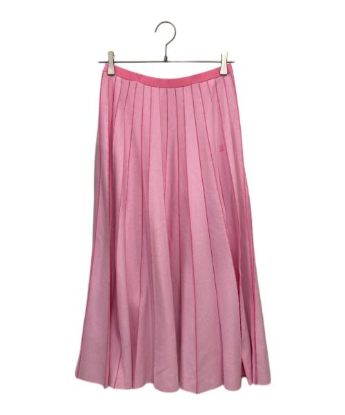 DRAWER（ドゥロワー）DRAWER (ドゥロワー) 18Gプリーツニットスカート ピンク サイズ:Freeの古着・服飾アイテム