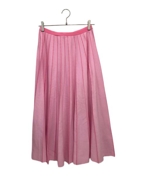 DRAWER（ドゥロワー）DRAWER (ドゥロワー) 18Gプリーツニットスカート ピンク サイズ:Freeの古着・服飾アイテム
