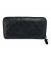 CHANEL (シャネル) キャビアスキンマトラッセラウンドジップウォレット ブラック サイズ:-：28000円