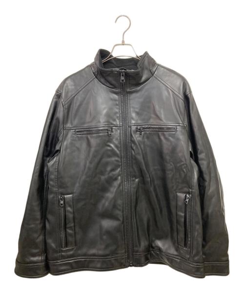 Calvin Klein（カルバンクライン）Calvin Klein (カルバンクライン) フェイクレザージャケット ブラック サイズ:XLの古着・服飾アイテム