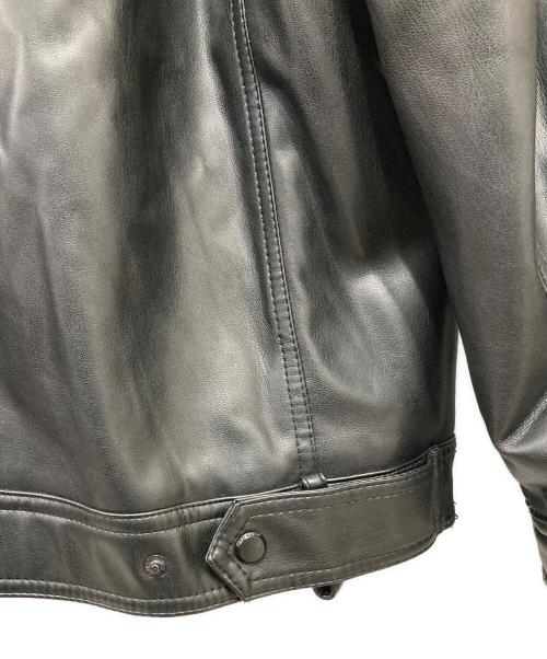 Calvin Klein（カルバンクライン）Calvin Klein (カルバンクライン) フェイクレザージャケット ブラック サイズ:XLの古着・服飾アイテム