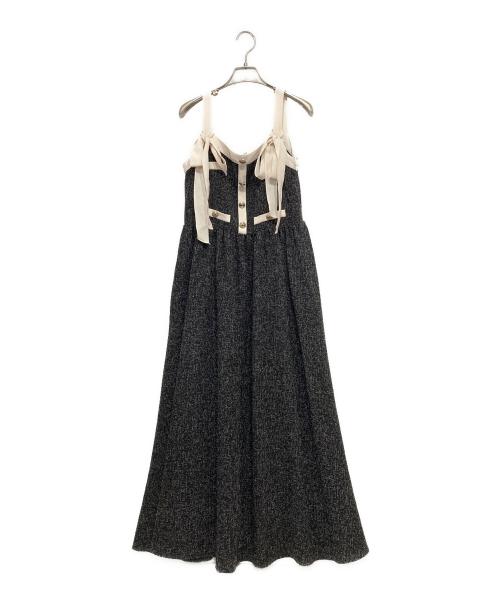 HER LIP TO（ハーリップトゥ）HER LIP TO (ハーリップトゥ) Tweed Long Dress ブラック サイズ:Ｍの古着・服飾アイテム