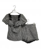 ANDMARYアンドマリー）の古着「Dorothy gingham check set up」｜ホワイト×ブラック