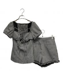 ANDMARY（アンドマリー）の古着「Dorothy gingham check set up」｜ホワイト×ブラック