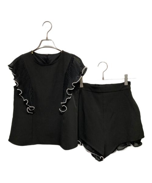 darich（ダーリッチ）darich (ダーリッチ) パールショルダーセットアップ ブラック サイズ:FREEの古着・服飾アイテム
