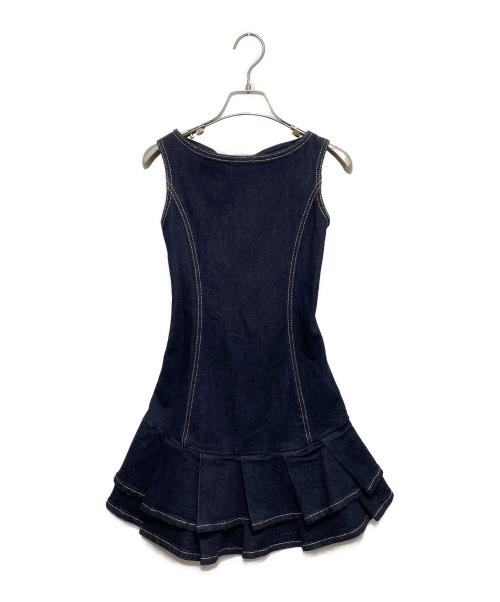 darich（ダーリッチ）darich (ダーリッチ) ダブルプリーツデニムミニワンピース インディゴ サイズ:Freeの古着・服飾アイテム