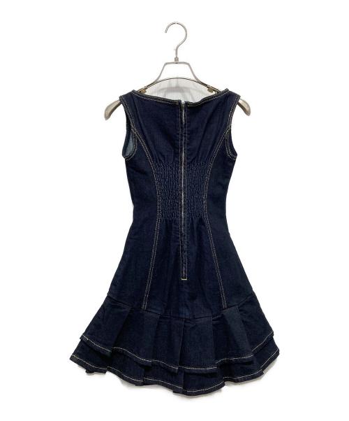 darich（ダーリッチ）darich (ダーリッチ) ダブルプリーツデニムミニワンピース インディゴ サイズ:Freeの古着・服飾アイテム