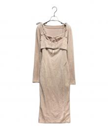 ANDMARY（アンドマリー）の古着「Roy velour set long dress」｜ピンク
