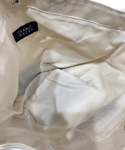 PEARLY GATES（パーリーゲイツ）PEARLY GATES (パーリーゲイツ) スマイルキャンバストートバッグ ベージュ×ネイビーの古着・服飾アイテム
