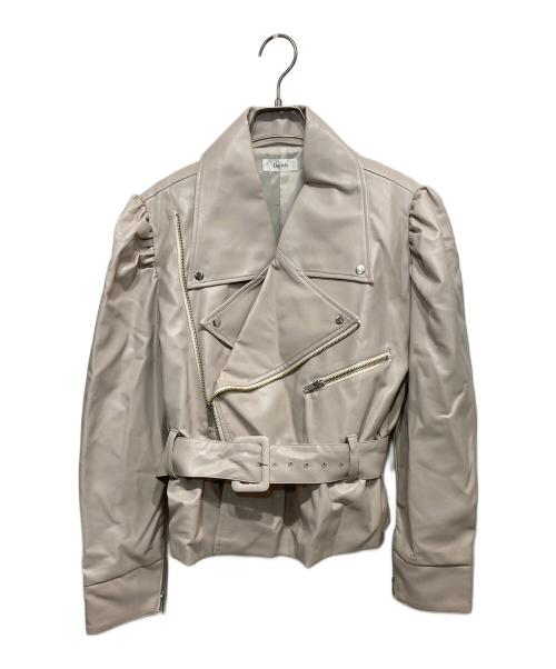 darich（ダーリッチ）darich (ダーリッチ) ビッグショートライダースジャケット ベージュ サイズ:Freeの古着・服飾アイテム