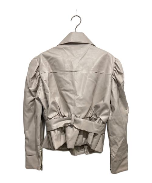 darich（ダーリッチ）darich (ダーリッチ) ビッグショートライダースジャケット ベージュ サイズ:Freeの古着・服飾アイテム