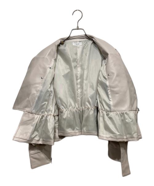 darich（ダーリッチ）darich (ダーリッチ) ビッグショートライダースジャケット ベージュ サイズ:Freeの古着・服飾アイテム