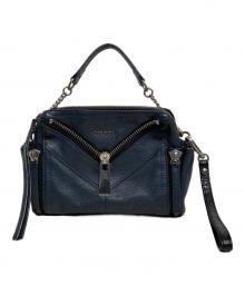 DIESEL（ディーゼル）の古着「ジップデザインハンドバッグ」｜ネイビー