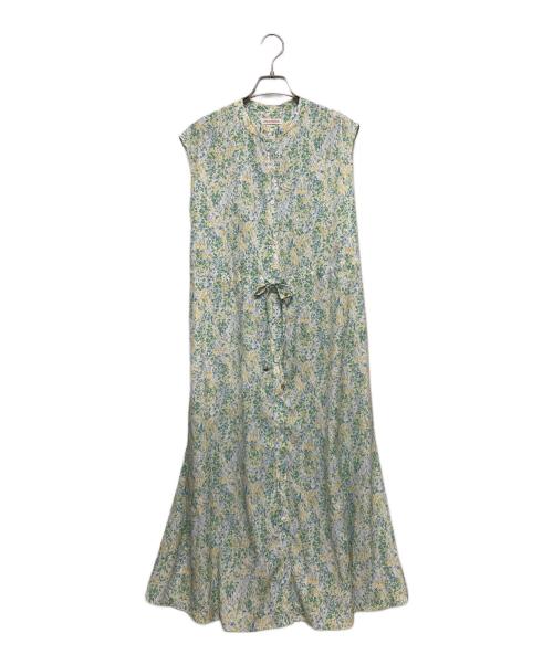 DRESSTERIOR（ドレステリア）DRESSTERIOR (ドレステリア) フラワープリントフレンチスリーブワンピ グリーン サイズ:36の古着・服飾アイテム