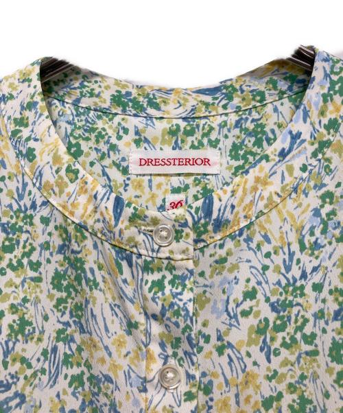 DRESSTERIOR（ドレステリア）DRESSTERIOR (ドレステリア) フラワープリントフレンチスリーブワンピ グリーン サイズ:36の古着・服飾アイテム