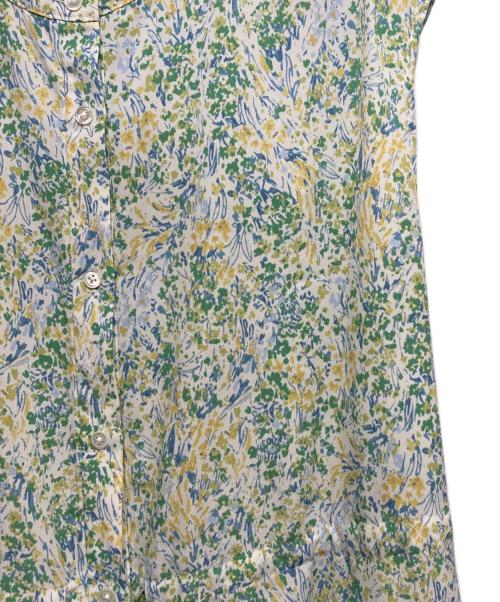 DRESSTERIOR（ドレステリア）DRESSTERIOR (ドレステリア) フラワープリントフレンチスリーブワンピ グリーン サイズ:36の古着・服飾アイテム