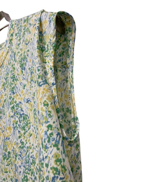 DRESSTERIOR（ドレステリア）DRESSTERIOR (ドレステリア) フラワープリントフレンチスリーブワンピ グリーン サイズ:36の古着・服飾アイテム